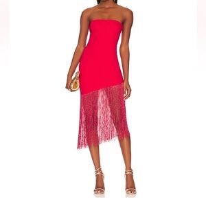 superdown cleo strapless dress - red - size small